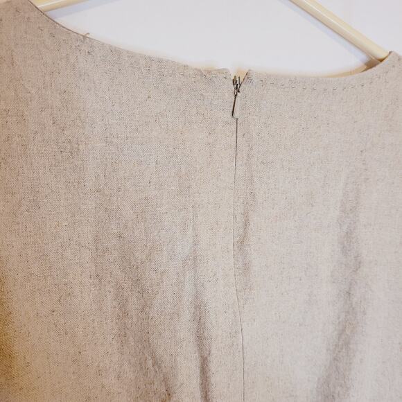 Anthropologie Maeve tan linen sleeveless drawstring waist utility dress size 0 - Picture 6 of 11